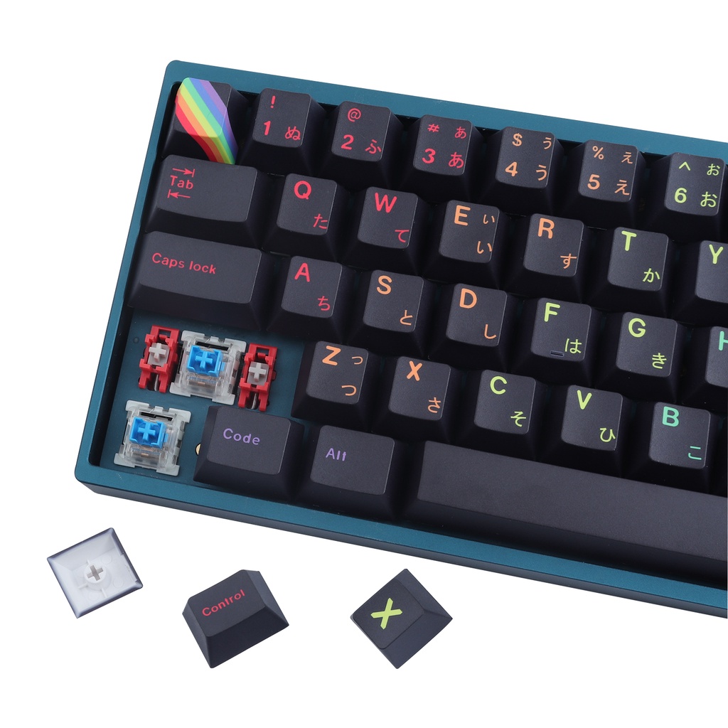 GMK Rainbow keycaps, 133 phím PBT keycaps cherry Profile DYE-SUB Cá nhân hóa GMK Keycaps cho bàn phím cơ