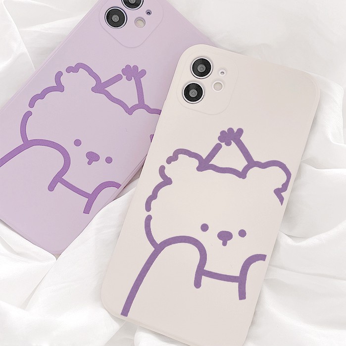 Ốp lưng iphone Gấu sinh nhật cạnh vuông in hình 6/6plus/6s/6splus/7/7plus/8/8plus/x/xs/11/12/pro/max/plus/promax/mini | BigBuy360 - bigbuy360.vn