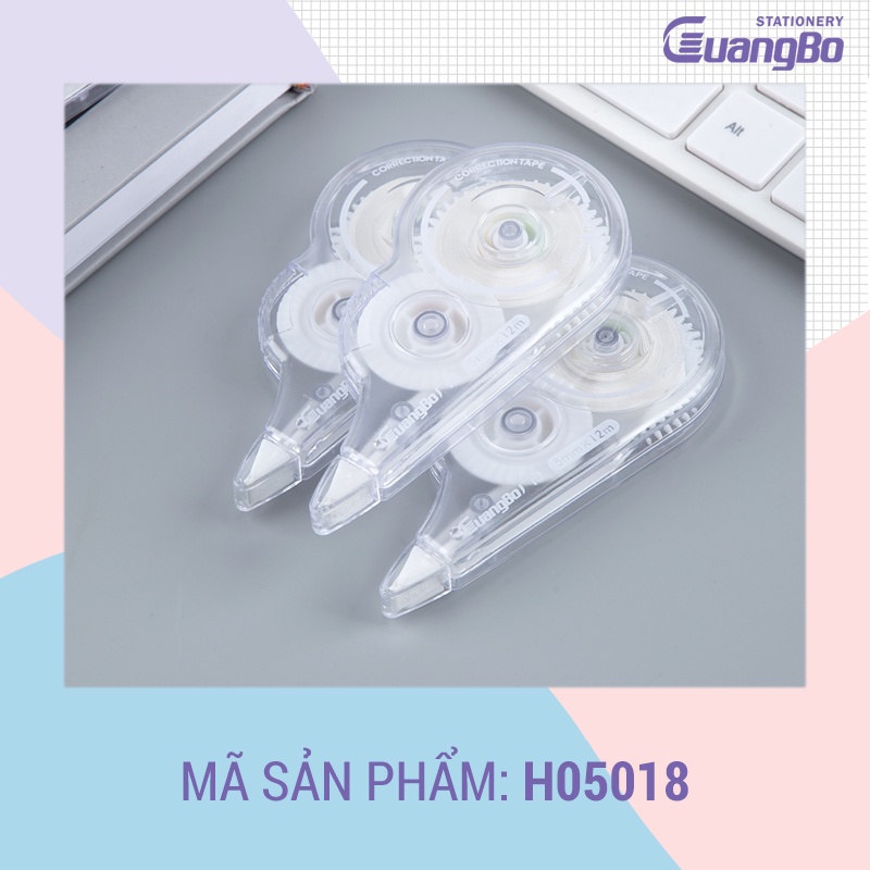 Bút xóa băng/ bút xoá kéo trong suốt 12m GuangBo phong cách tối giản H05018