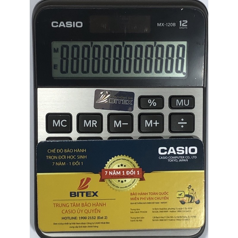 Máy tính Casio MX-120B chính hãng, bảo hành 7 năm