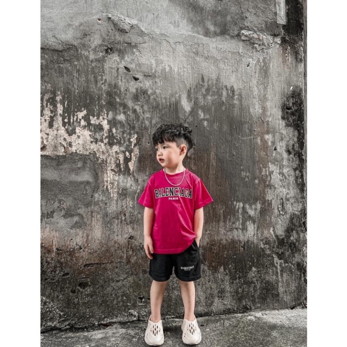 Áo thun tay lỡ Balen Green gobal cho bé , áo thun unisex trẻ em , TP KIDs MSP 1245