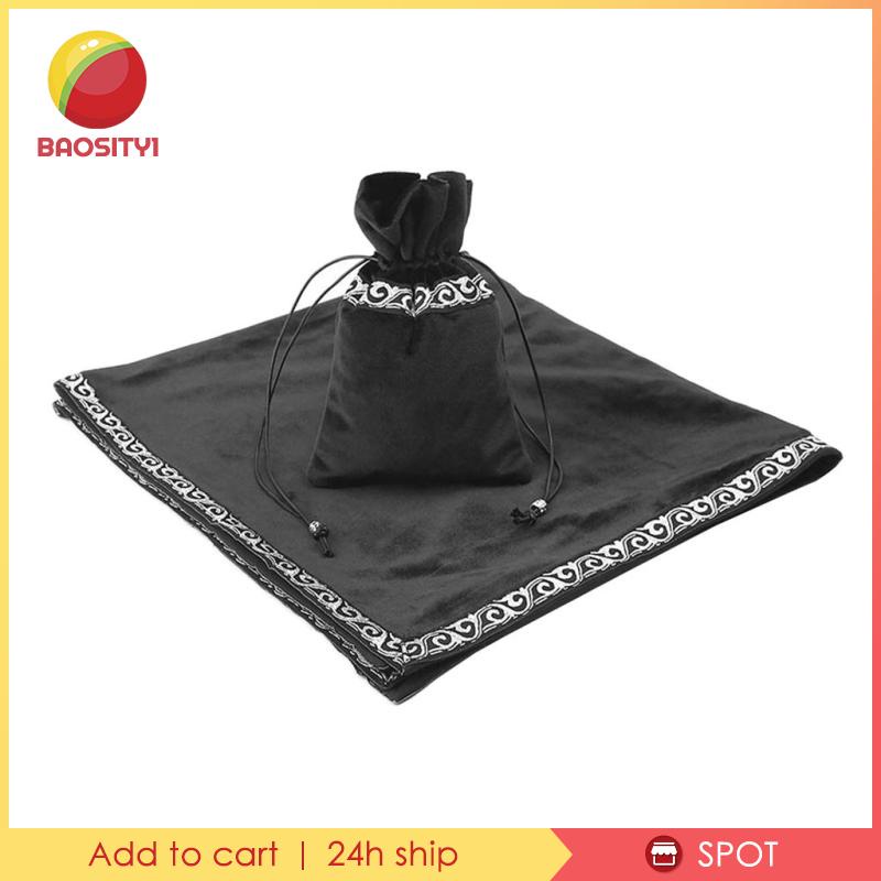 [Baosity1] Thảm Nhung Lót Bàn Tarot Có Túi Dây Rút Màu Tím 66cm