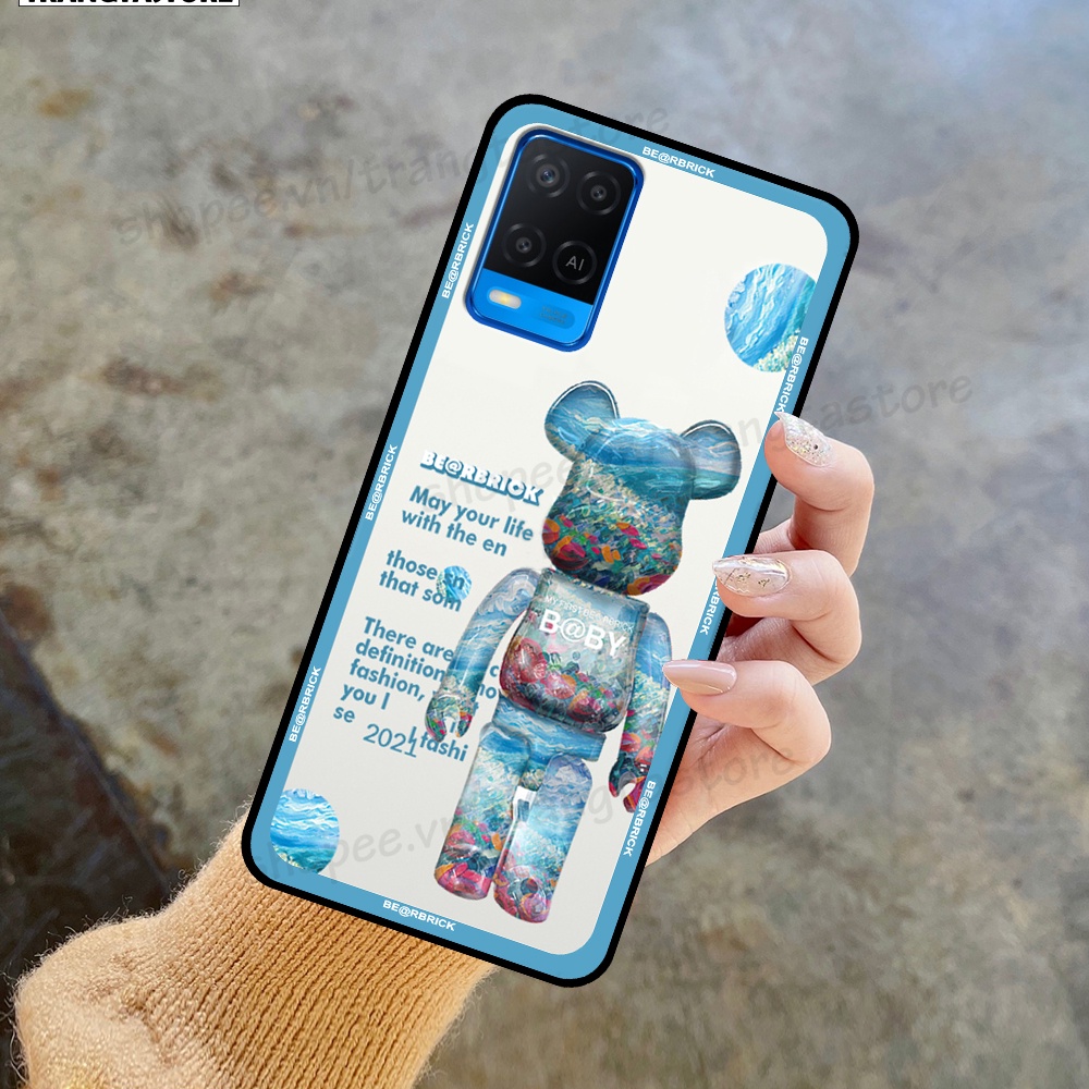 Ốp Oppo A54 / A74 / A95 4G in hình gấu Bearbrick,Mountain,xanh,đen,đỏ giá rẻ