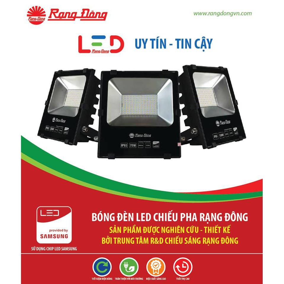 [CHÍNH HÃNG] Đèn Pha LED 100W Rạng Đông - Bảo Hành 2 Năm - Model: D CP03L/100W