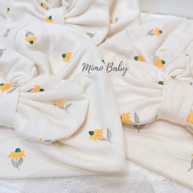 Mũ nón turban họa tiết hoa vàng dễ thương cho bé MTB90 Mimo Baby