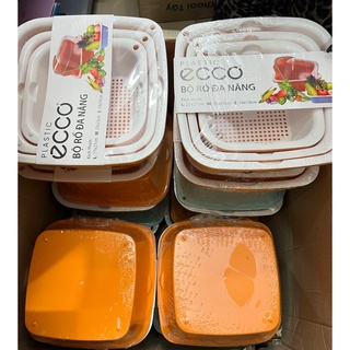 set rổ chậu vuông 6 món ecco