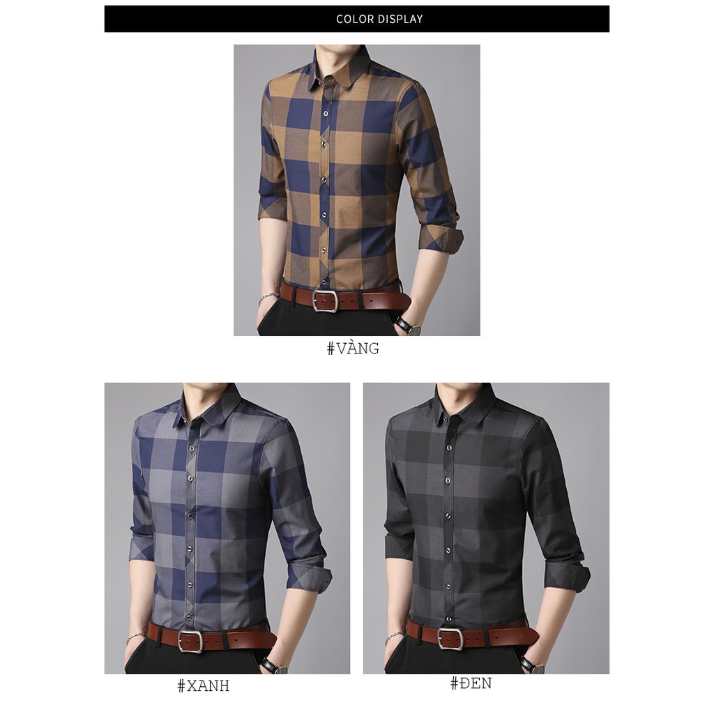Áo Sơ Mi Nam FLASHBACKS Dài Tay - Kẻ Caro FLASBACKS Cao Cấp - Vải Lụa Không Nhăn - AD00001 | BigBuy360 - bigbuy360.vn
