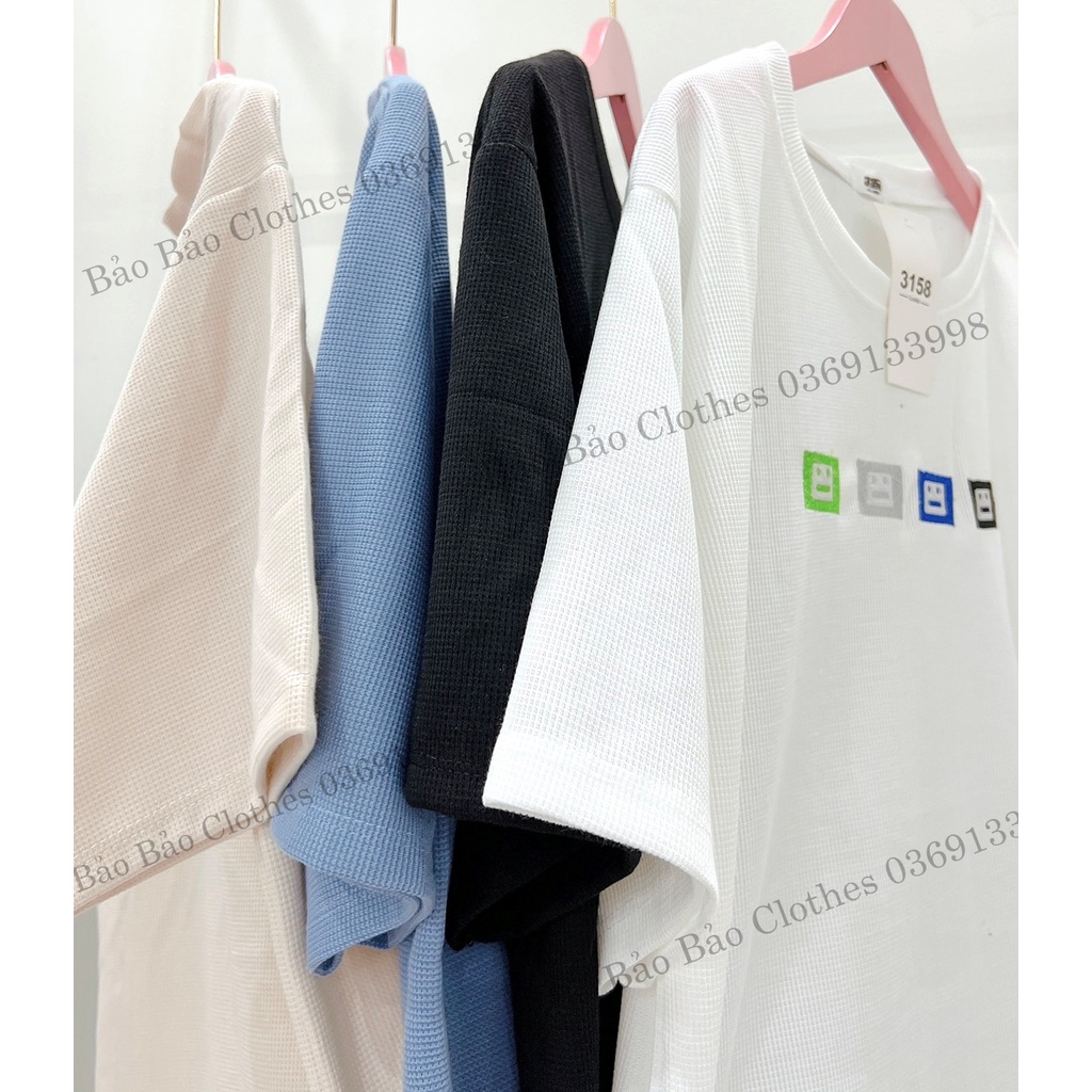 Áo Thun Nam Nữ  Chất Tổ Ong Hàn Quốc Mặt Cười  Vải Dày Mịn Thoáng Mát Thiết Kế Thời Trang Kiểu Dáng Năng Động Trẻ Trung