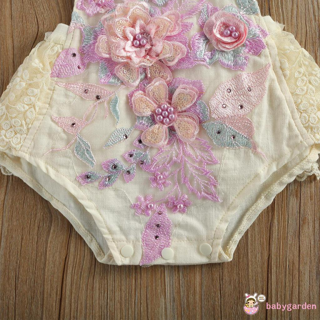 Áo Liền Quần Có Tay Ren Cánh Tiên Đáng Yêu Dành Cho Bé Gái