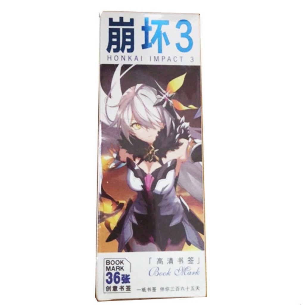 Bookmark Honkai Impact hộp ảnh tập ảnh đánh dấu sách kẹp sách tiện lợi 36 tấm anime chibi