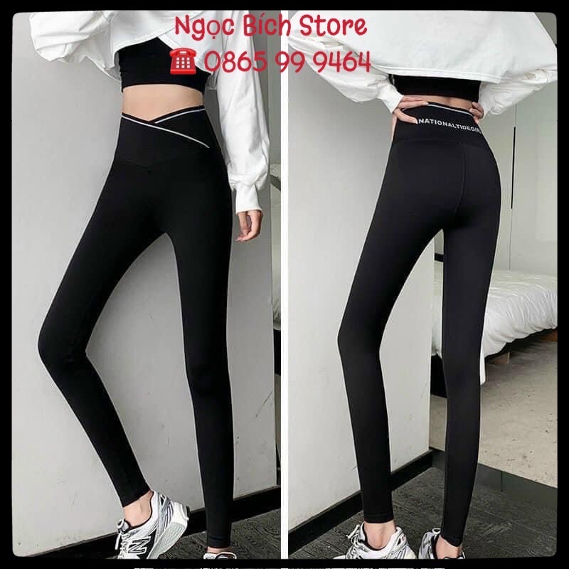 [RẺ VÔ ĐỊCH] Quần legging cạp chéo, lưng cao, thể thao