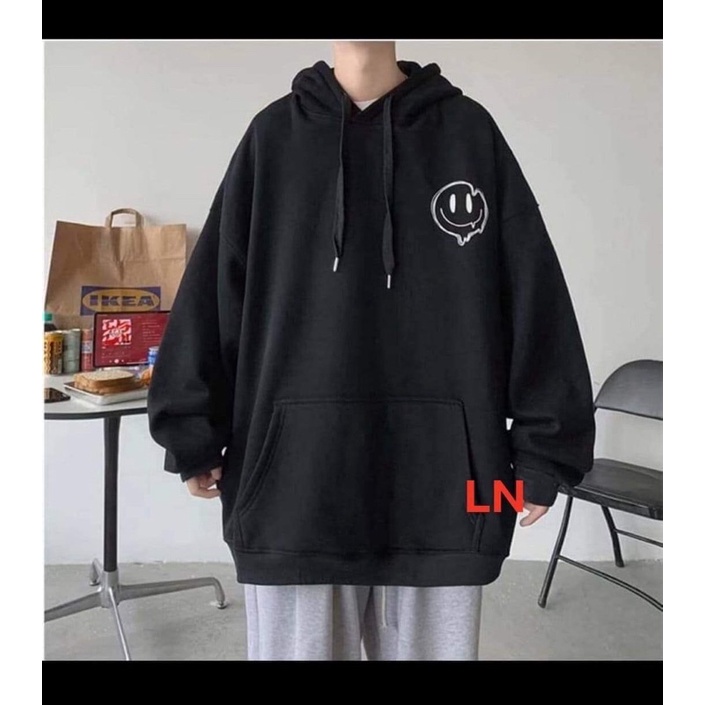 Áo hoodie lô gô mặt cười nhọn