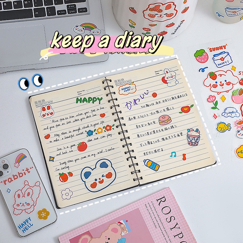 Cá Tuyết 2d Hoạt Hình Dán Nhựa Pvc Trong Suốt Miếng Dán Chống Thấm Nước Trang Trí Nước Miếng Dán Cho Bé Gái