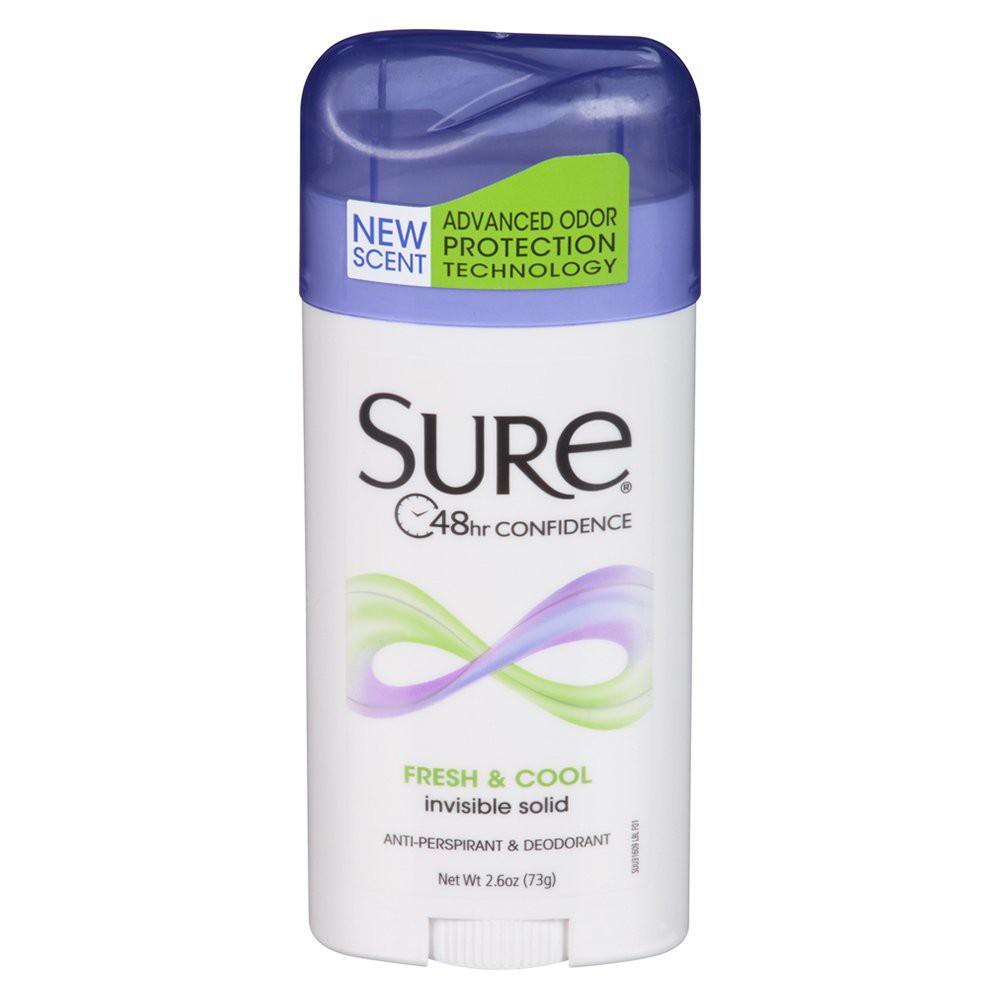 Lăn sáp khử mùi nữ Sure Women's Invisible Solid Antiperspirant &amp; Deodorant Fresh/Cool 73g (Mỹ)