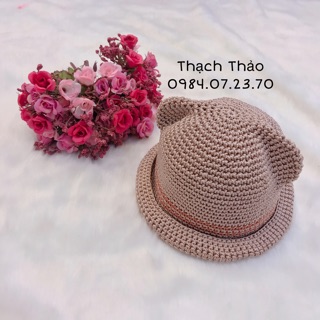 Mũ gấu sợi thô cho bé trai