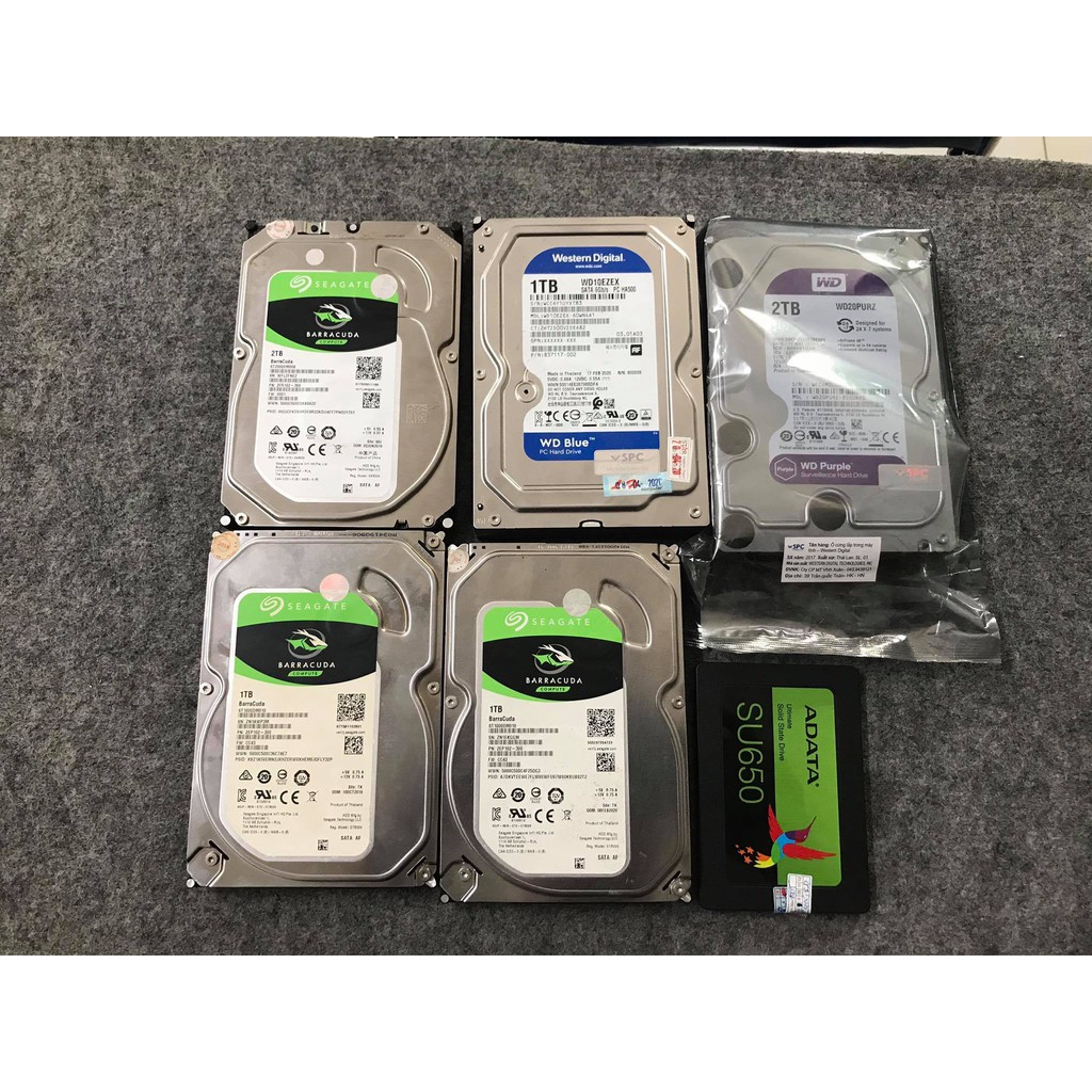 Ổ cứng máy tính HDD 1T lưu dữ liệu WD, Seagate... (đã qua sử dụng)