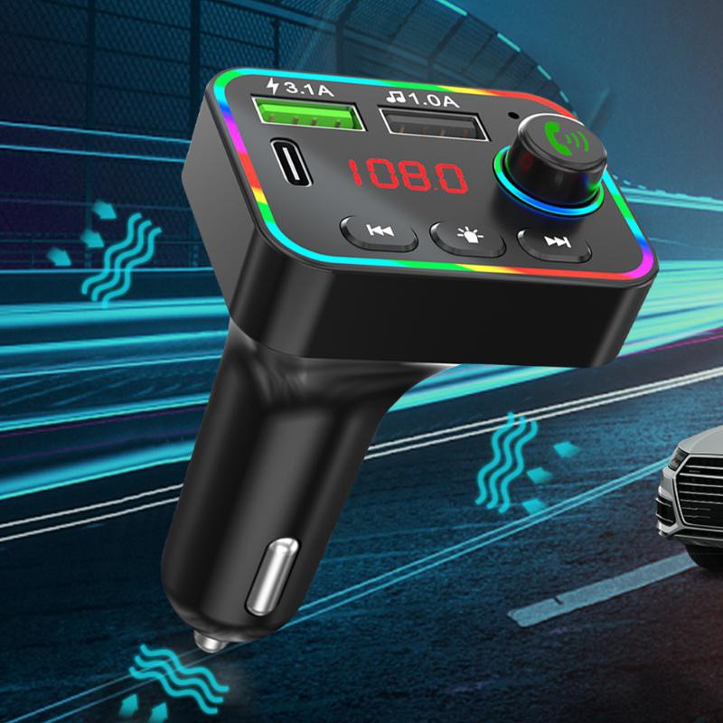 Bluetooth Car FM Transmitter MP3 Audio Player Wireless Audio Adapter USB Fast Charger  Handsfree