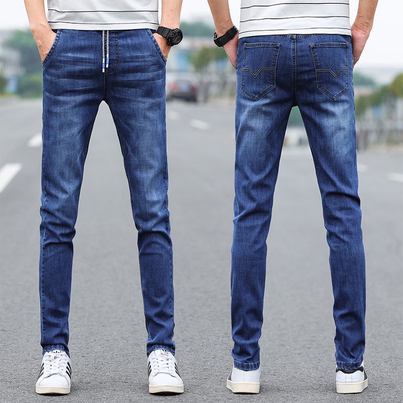 Quần Jean Baggy Lưng Thun Rút Dây Mùa Hè Trẻ Trung Cho Nam