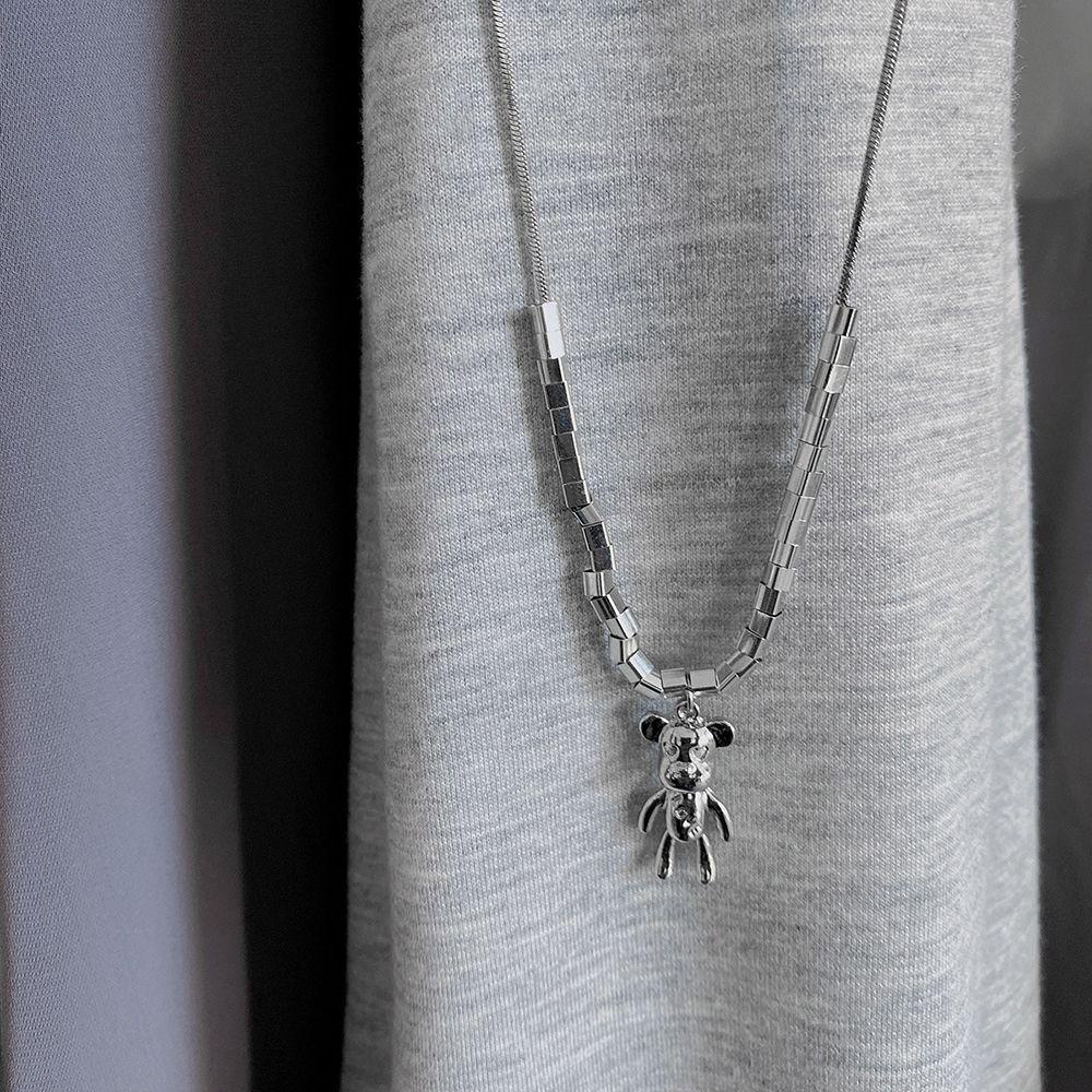 Vòng cổ Choker Mặt Hình Gấu Phong Cách Punk Hip Hop Cho Nữ