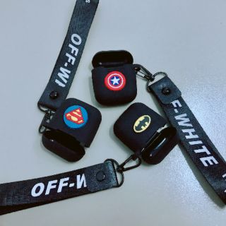 Ốp case Bao bảo vệ Airpods logo Marvel [Tặng kèm dây đeo] MS17