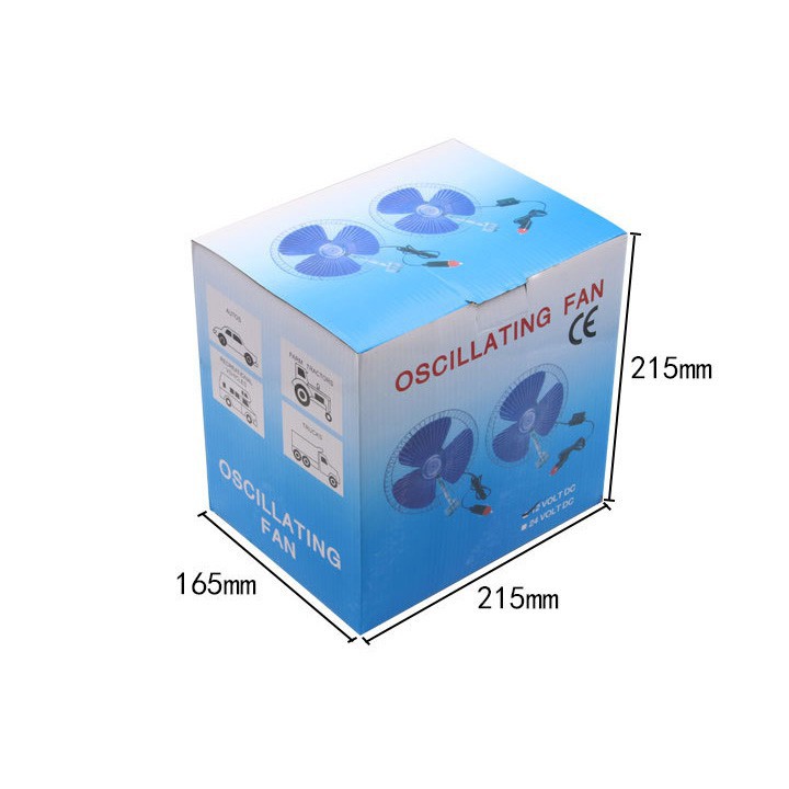 ۩△Quạt kẹp bình ắc quy 12v - 24v có công tắc đế xoay 360 độ Đức Hiếu Shop