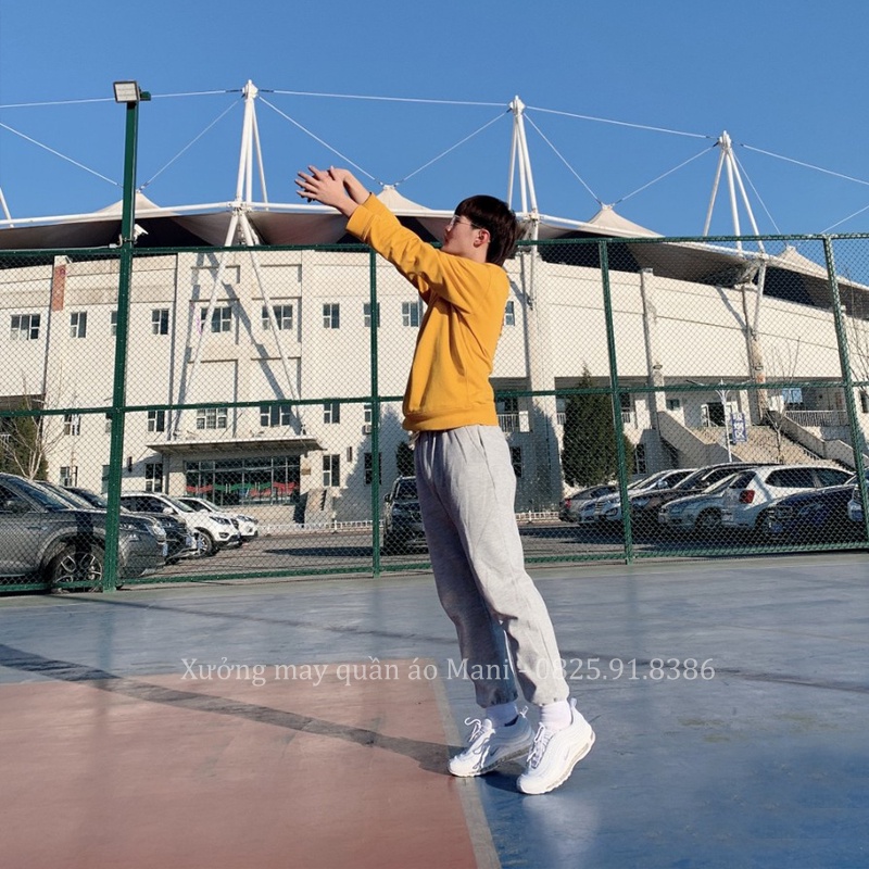 Quần Jogger Nam Nữ Trơn Basic Thun Nỉ Da Cá Ống Bo Chun Phong Cách Thể Dục Thể Thao Năng Động Cá Tính Unisex Màu Đen Xám