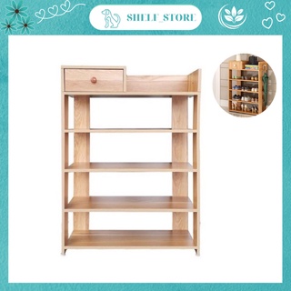Kệ gỗ 5 tầng để giày dép có ngăn kéo tháo lắp tiện lợi tủ giày 5 ngăn siêu chắc chắn