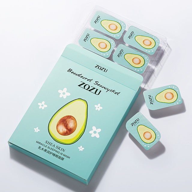 Hộp 8 Cái Mặt Nạ Ngủ Quả Bơ ZOZU Beautecret Seaucysket