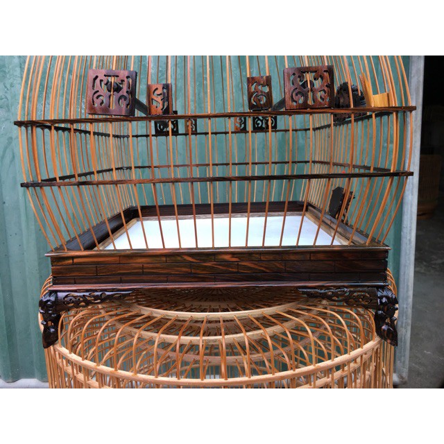 Lồng chim Halosung lồng chào mào vuông Halosung lồng sing chào mào gỗ mun cao cấp LC18