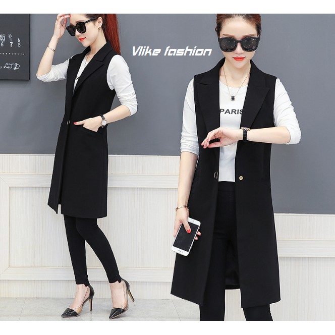 Áo vest dáng dài sát nách | BigBuy360 - bigbuy360.vn