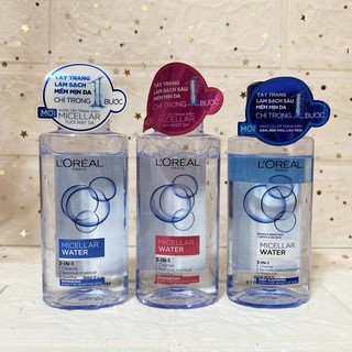 Nước tẩy trang LOreal Paris 3-in-1 Micellar Water 95ml