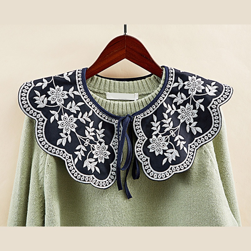 Khăn Choàng Vai Giả Khăn Choàng Thêu Hoa Phối Dây Cột Kiểu Vintage