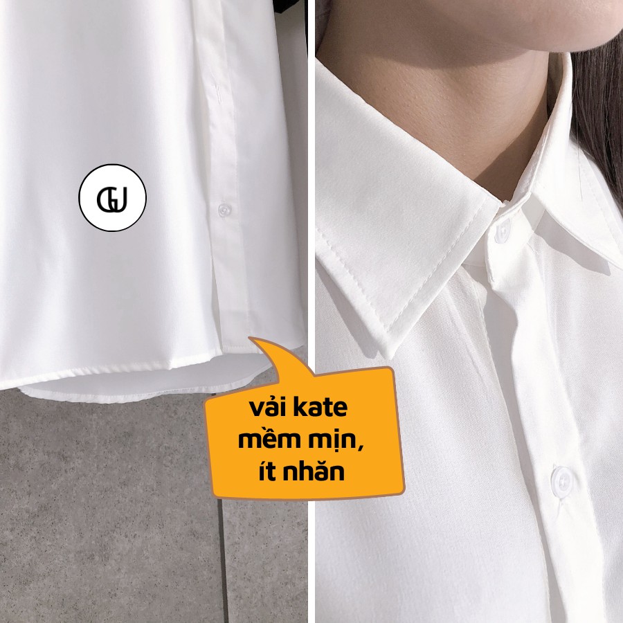 Áo Sơ Mi Dài Tay Dáng Rộng Hàn Quốc, Vải Kate Mềm Mịn Thích Hợp Cho Đi Học, Đi Làm, Đi Chơi GUF | BigBuy360 - bigbuy360.vn