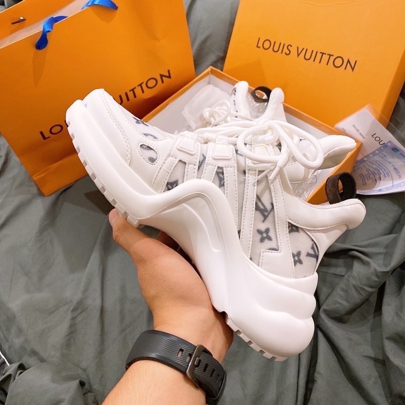 GIÀY LV TRẮNG CHỮ ĐẬM CAO CẤP 1:1 (FULL BOX +FREE SHIP) | BigBuy360 - bigbuy360.vn