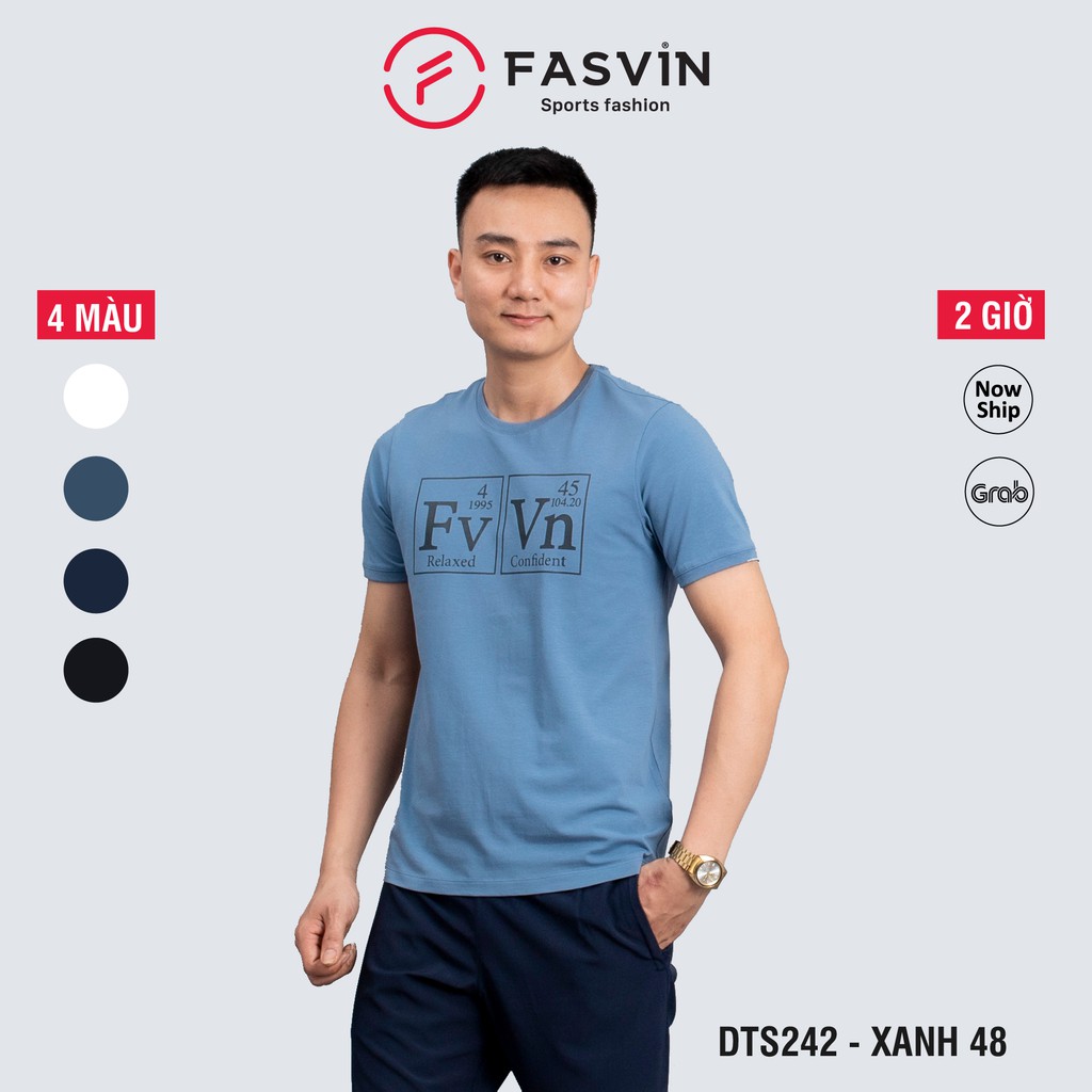 Áo thun nam cổ tròn Fasvin TS20242.HN chất liệu cotton co giãn mềm mịn thoáng mát | BigBuy360 - bigbuy360.vn