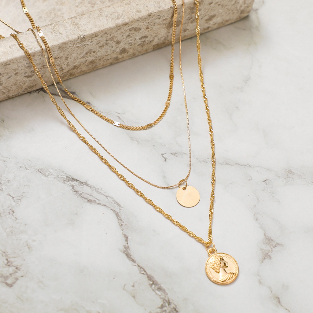Dây Chuyền Ba Lớp Thiết Kế Tinh Tế Thời Trang Cho Nữ