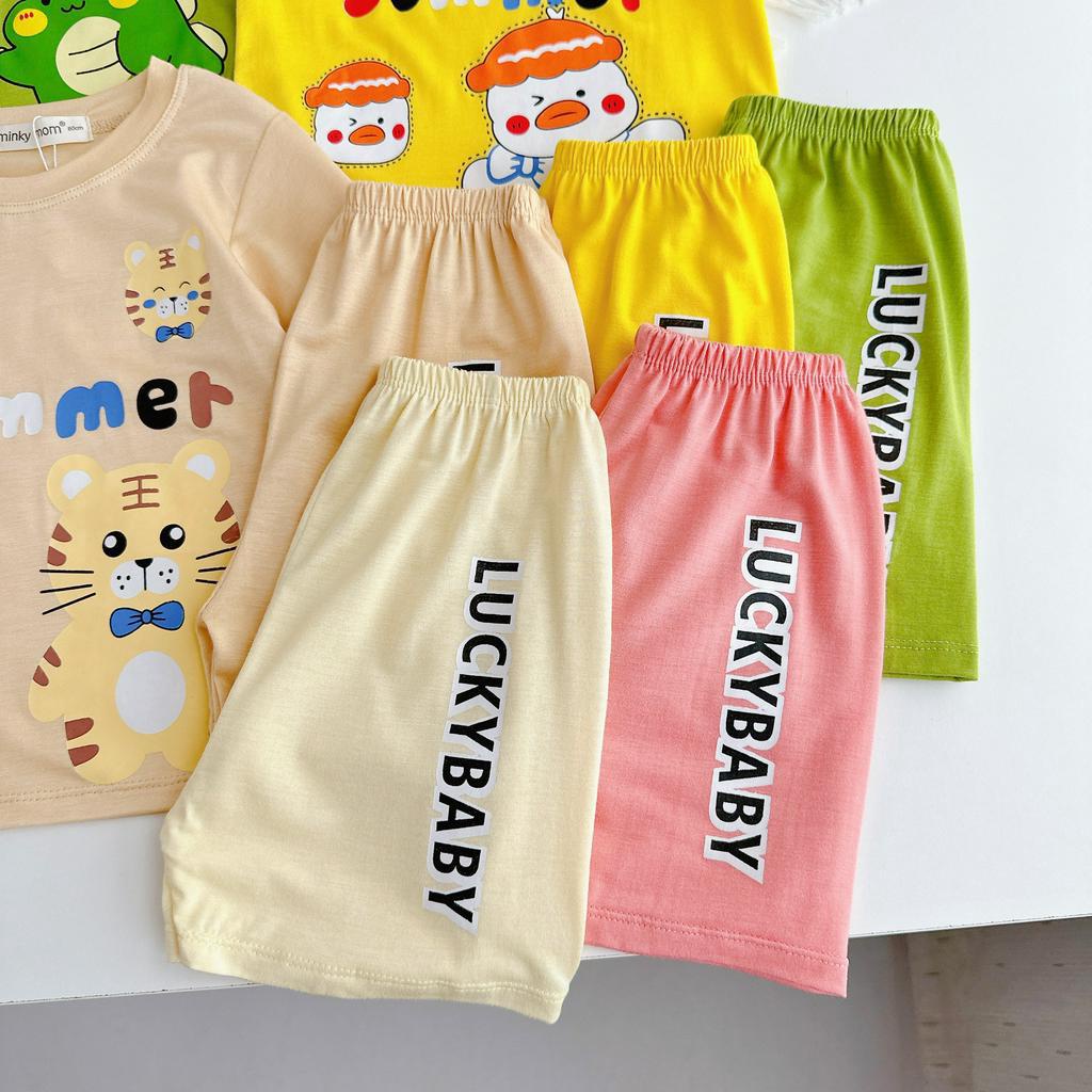 [Bé 0-8 tuổi] Bộ Cộc Tay Minky Mom Vải Thun Lạnh Cho Bé 8-27 kg Mặc Vào hè - TN-IN172