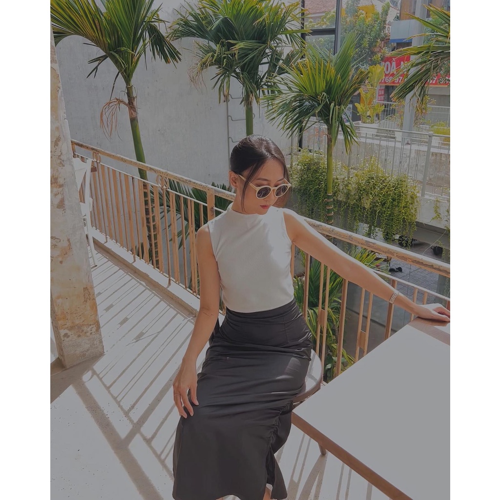 Chân váy đen dài rút dây 2 bên Myth Skirt Gem Clothing SP060616