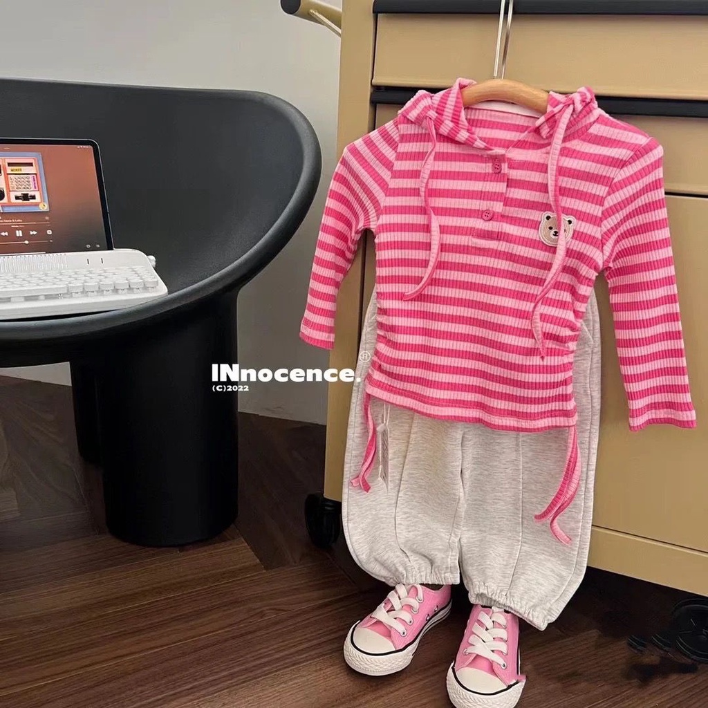 [Babycat] Hàng Có Sẵn Áo Khoác Cardigan Kẻ Sọc Phong Cách Hàn Quốc Nhật Bản Mới 2022 Thoải Mái Dễ Phối Đồ Cho Trẻ Mẫu Giáo