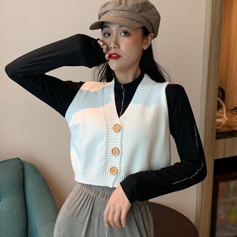 Áo khoác ghi le dệt kim cổ chữ V thanh lịch | BigBuy360 - bigbuy360.vn