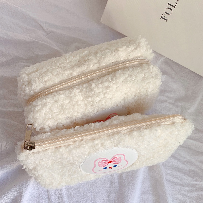 Hộp bút vải họa tiết caro hình gấu to nhiều ngăn - Túi bút lông đựng mỹ phẩm, Bóp viết DUHU HBV25 HBV24