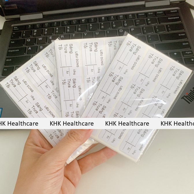 Tem chia liều thuoc sáng chiều bộ 120 tem dán decal tiện lợi
