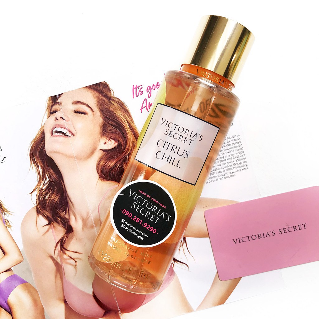 LEON Xịt thơm toàn thân Victoria Secret Citrus Chill - 𝐦𝐚̂̃𝐮 𝐭𝐡𝐮̛̉ 𝟑𝟎𝐦𝐥/𝟓𝟎𝐦𝐥