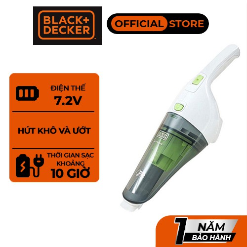 Máy Hút Bụi Cầm Tay Dùng Pin Black &amp; Decker WD7201G-B1 (7.2V) - Hàng chính hãng