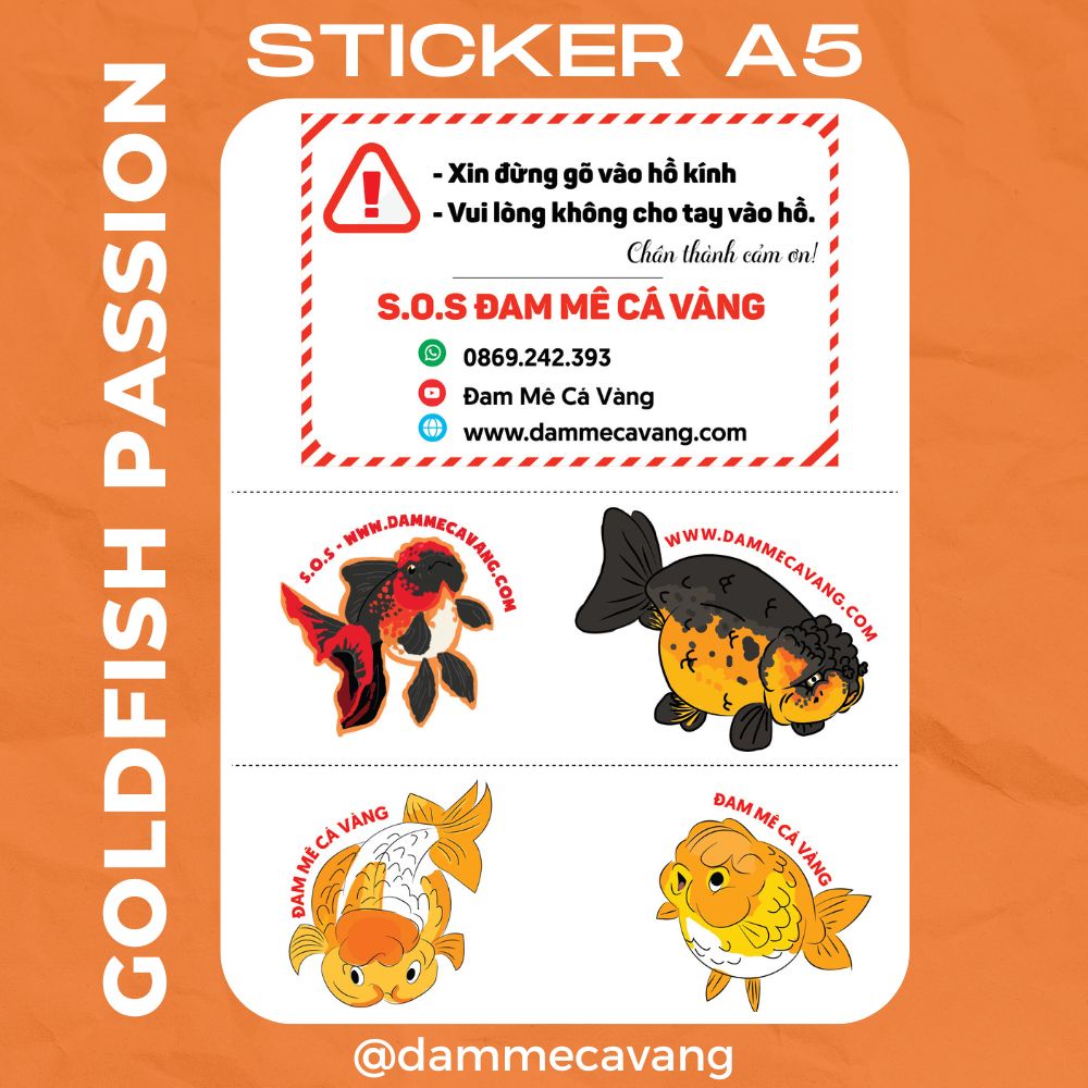 Sticker Giấy Dán Chống Nước Hình Cá Vàng Cute Nhãn Giấy Chống Nước Hình ...