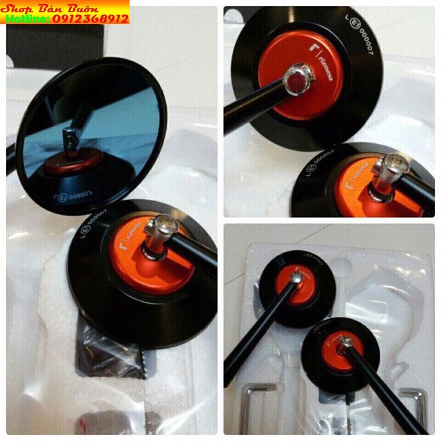 Gương tròn rizoma , gương chiếu hậu tròn rizoma loại cnc cao cấp (giá 1 chiếc)