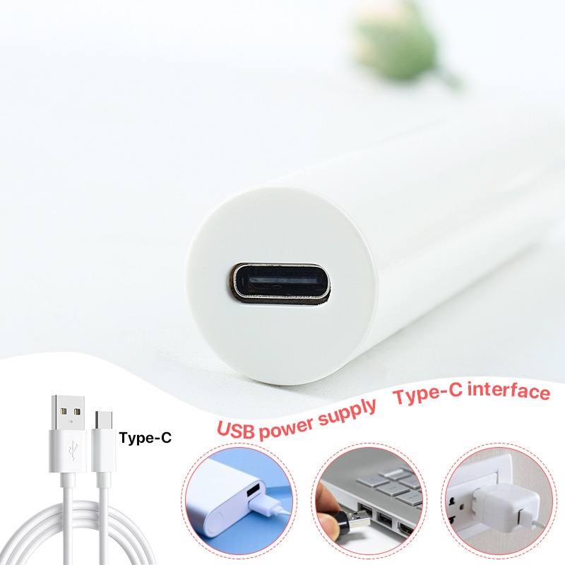 Đèn pin 3 Led UV 3W sạc type C dùng hơ keo, sơn gel (màu ngẫu nhiên)