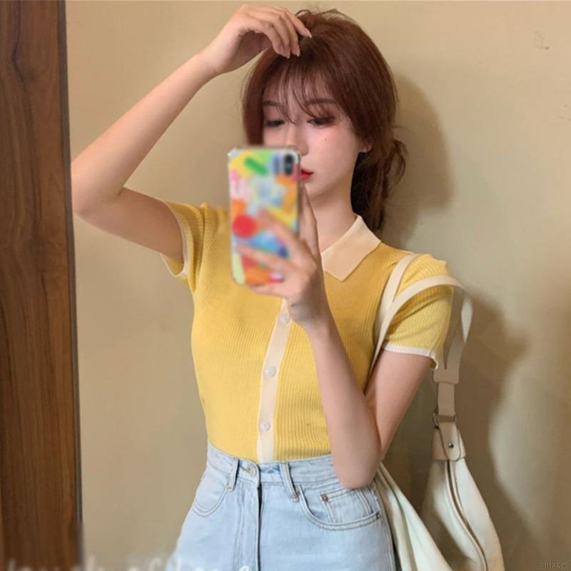 Áo Thun Ngắn Tay Phong Cách Hàn Quốc Dành Cho Nữ