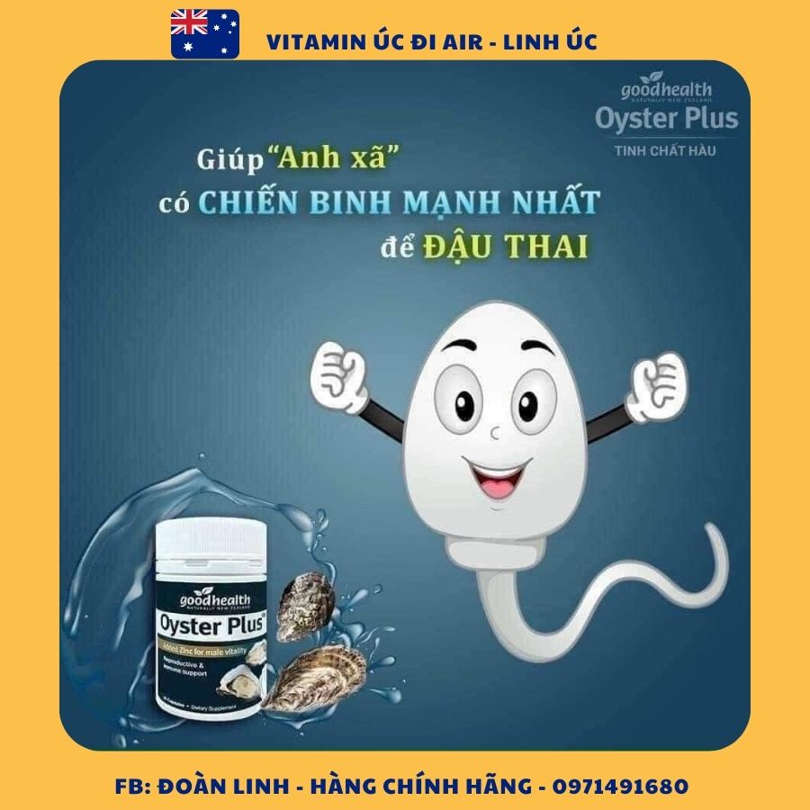 Tinh chất hàu biển Oyster Plus ZinC Goodhealth 60 viên - viên hàu úc Oyster Plus, Hàng úc đi air