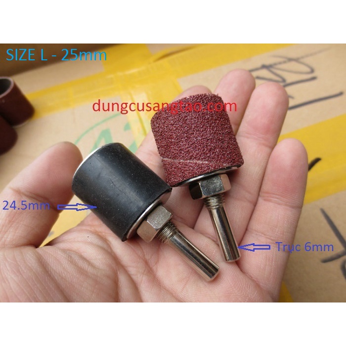 Nhám Vòng 6Mm - 12Mm - 25Mm / Vòng Nhám Tròn Gắn Đầu Cao Su Để Chà Nhám